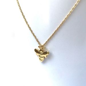 Gold dipped dainty bumble bee necklace